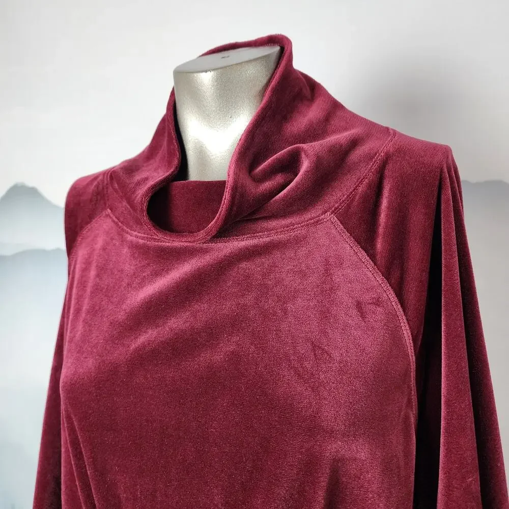 Anthropologie Daily Practice Side-Tie Velvet Pullover | Women's Small
